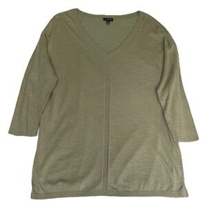 Talbots Shirt Womens L Green Quiet Luxury Minimalist Capsule Wardrobe Light Soft